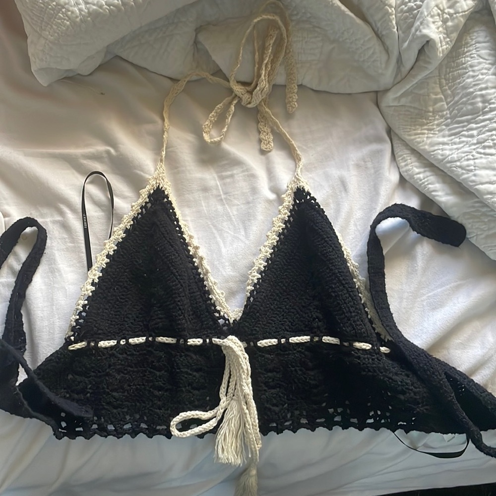 Black crochet Beach Top